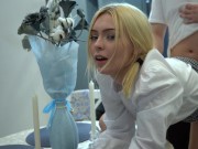 The HOT blonde schoolgirl did not pass the exam! I took her PUSSY! 9/16