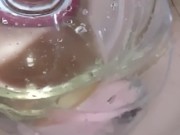 【ASMR】(IV)素人娘が全裸でお風呂場でお茶を飲むだけの動画【裏垢女子／絶滅黒髪系】 9/16