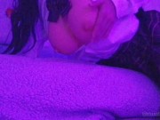 Impregnating my pillow with girl pussy juice humping pillow after school in uniform soft moan teen 16/16