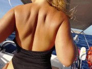 Hot Sex with Big Tits Blonde while Sail Boat on Ibiza 🔹 Real Amateur MY BLUE APPLE 15/16