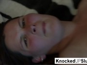 Sexy knocked up brunette slut takes a load 16/16