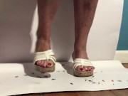 Sexy Milf With Pedicured Toes CRUSHES Tiny Shrunken Men with her FEET! 13/16