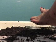 Sexy Girl with Lovely Feet TRAMPLES, SPLOSHES Her Cookies! 6/16