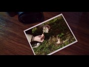 Submissive redhead gets a spanking while sucking cock and eating ass outside 2/16