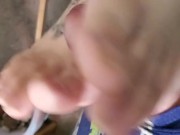 WifeStrokingMyCockWithHerFeet 13/16