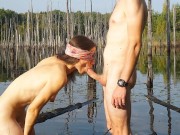 How to spend the last days of summer. Amateur outdoor blowjob