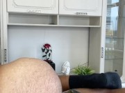 While learning how to depilate, a man powerfully cummed himself 4/16