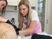 While learning how to depilate, a man powerfully cummed himself 8/16