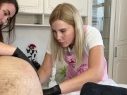 While learning how to depilate, a man powerfully cummed himself 9/16