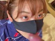 浴衣姿の女子大生が人に見られながらの初ハメ撮り！大興奮のぐちょぐちょパイパンまんこにたっぷり中出しSEX! AbemaTV給与明細 ♡RYO＆YUU♡素人カップル/歳の差/10代/スタイル抜群/美少女 10/16