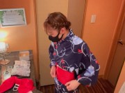 浴衣姿の女子大生が人に見られながらの初ハメ撮り！大興奮のぐちょぐちょパイパンまんこにたっぷり中出しSEX! AbemaTV給与明細 ♡RYO＆YUU♡素人カップル/歳の差/10代/スタイル抜群/美少女 5/16