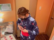 浴衣姿の女子大生が人に見られながらの初ハメ撮り！大興奮のぐちょぐちょパイパンまんこにたっぷり中出しSEX! AbemaTV給与明細 ♡RYO＆YUU♡素人カップル/歳の差/10代/スタイル抜群/美少女 6/16