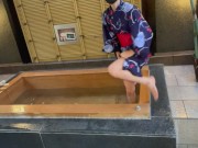 浴衣姿の女子大生が人に見られながらの初ハメ撮り！大興奮のぐちょぐちょパイパンまんこにたっぷり中出しSEX! AbemaTV給与明細 ♡RYO＆YUU♡素人カップル/歳の差/10代/スタイル抜群/美少女 7/16