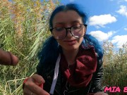 blue-haired cutie with a butt plug, loves to have sex and suck dick near the river 16/16