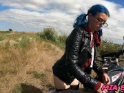blue-haired cutie with a butt plug, loves to have sex and suck dick near the river 9/16