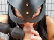 Using a Vibrator on the Cock while Sucking it Dry 3/16