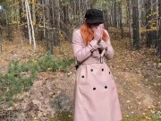 Redhead Student Sucked And Fucked To Keep Warm In The Woods 1/16