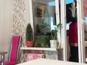 husband went to shower, wife without panties seduced friend 12/16