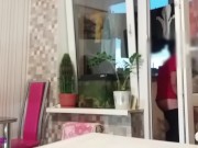 husband went to shower, wife without panties seduced friend 4/16