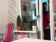 husband went to shower, wife without panties seduced friend 5/16