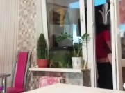 husband went to shower, wife without panties seduced friend 8/16