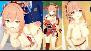 Hentai Game Koikatsu! ]Have sex with Big tits Genshin Impact ...