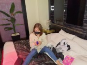 着衣のままのパイパンまんこに大量中出しSEX！女子大生のメイドさんがエロエロご奉仕♡身体中をぺろぺろHに舐めまくり！♡RYO&YUU♡素人カップル/歳の差/10代/スタイル抜群/美少女/着エロ/スマホ 4/16