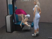 Two Incredible Girls Have Sex on GYM Machines - Sexual Hot Animations 2/16