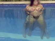 Busty teen showing boobs on public pool, we were caught fucking 12/16