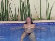 Busty teen showing boobs on public pool, we were caught fucking 2/16