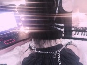 Sitting On My Big Dildo While Playing My Synth : Dollie Bear  13/16