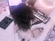 Sitting On My Big Dildo While Playing My Synth : Dollie Bear  8/16