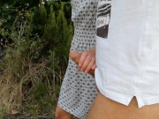 Ride while she jerk me off and stop to piss in public 12/16