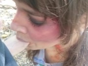 THE SUCKENING - Zombie Girl Sucks A Cock POV - Risky Public Outdoor Blowjob Ends w Oral Creampie 6/16