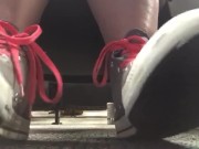 Giantess College Girl in Quirky Sneakers Teases You in PUBLIC with her Soles!