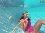 Swimming pool hot girlfriend strips and being horny 3/16