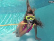 Swimming pool hot girlfriend strips and being horny 8/16