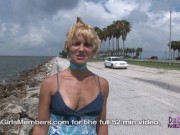 Naked Blonde Flashes Tampa And Pees 2/16