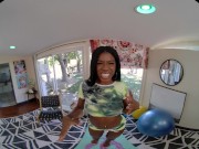 VRALLURE Fit ebony beauty Nicole Kitt stuffs her pussy with toys in virtual reality 3/16