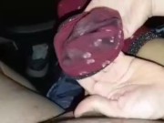 Padrona masturba lo schiavo con calzini rossi e poi li indossa (Onlyfans: Mistress Darkshine) 16/16