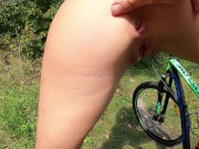 Risky Public Anal sex near road Cyclist got a hot cum in her ass JessiJek 6/16