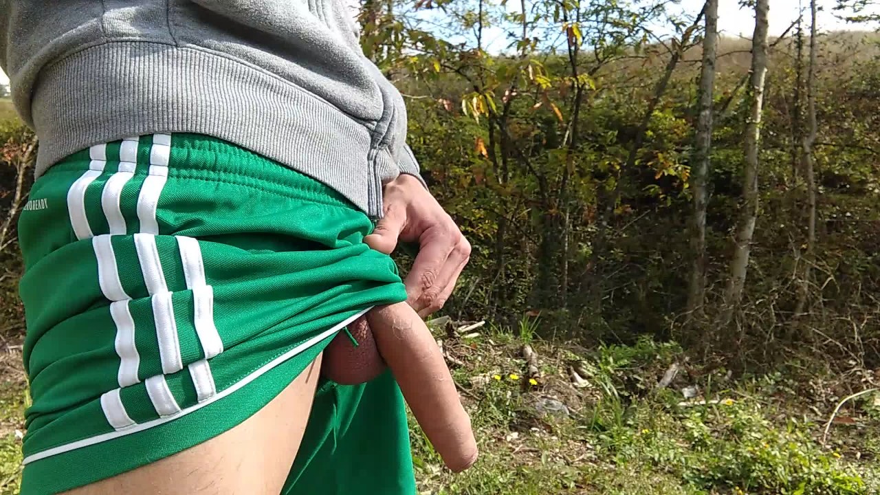 The Monster Uncut Cock Thru Zipper - Very Hot Guy Running, marking his Huge Cock in the Pants, and Jerking off  in Public - RedTube