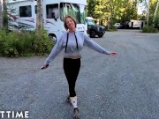 ADULT TIME - Busty Blonde Poly Wife Ventures Off To Fuck Perky Tit Lesbian Friend 2/16