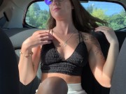 Teen slut masturbating till orgasm in public - almost caught! 1/16