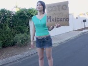 【無】所持金ゼロ！目指せメキシコ！ハーフ美女ヒッチハイク 明日香クレア パート1 2/16