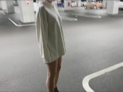 女子〇生がパーカーワンピでノーパンノーブラ買い物デート♡ムラムラが止まらず即挿入♡素人カップル♡野外露出/10代/膣内射精/ハメ撮り/素人/巨乳/スタイル抜群 without underwear... 9/16