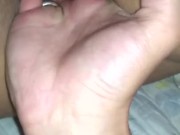 Wife's pussy dilated and full of her lover's cum. Husband check it out 6/16