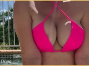 Wife flashes tits in Hotel Pool | Seen by Hotel GUESTS 1/16
