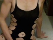 Hot milf in sexy outfit masturbating