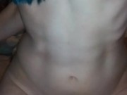 Fucking my best friends girlfriend. Sexy Blue hair rides fat cock. 16/16